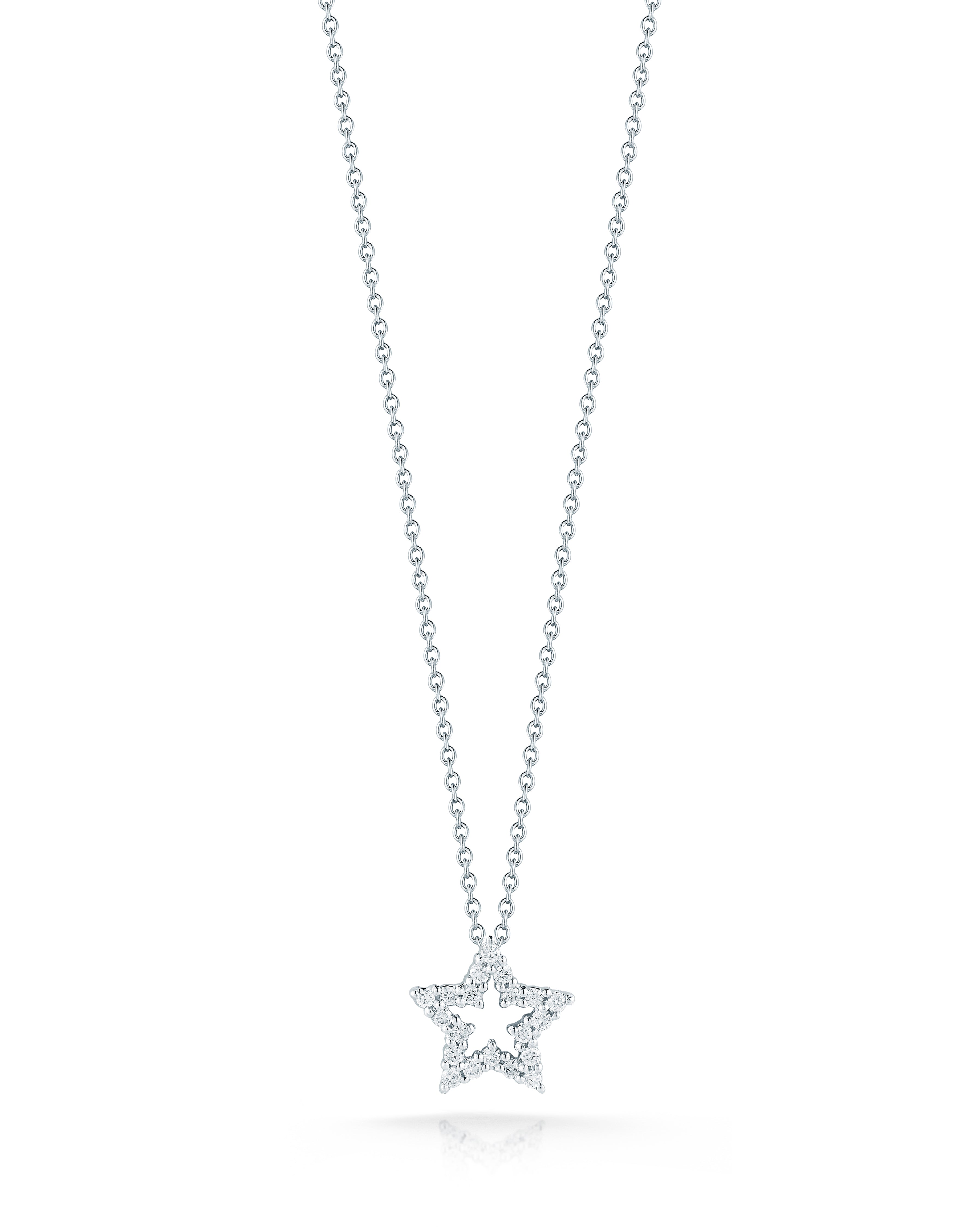 18K WHITE GOLD TINY TREASURES SMALL DIAMOND FIVE POINT STAR NECKLACE