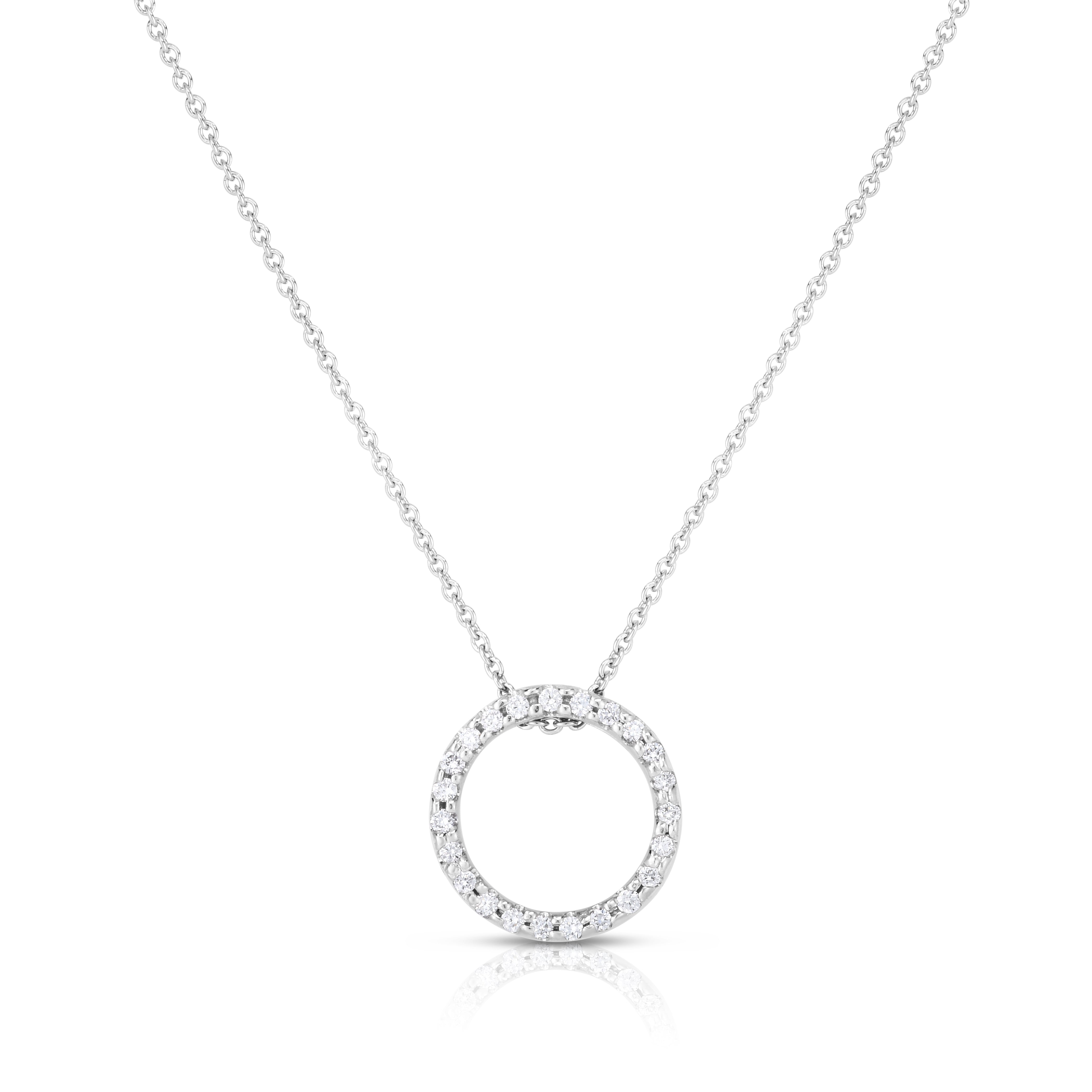 18K WHITE GOLD TINY TREASURES SMALL DIAMOND CIRCLE NECKLACE
