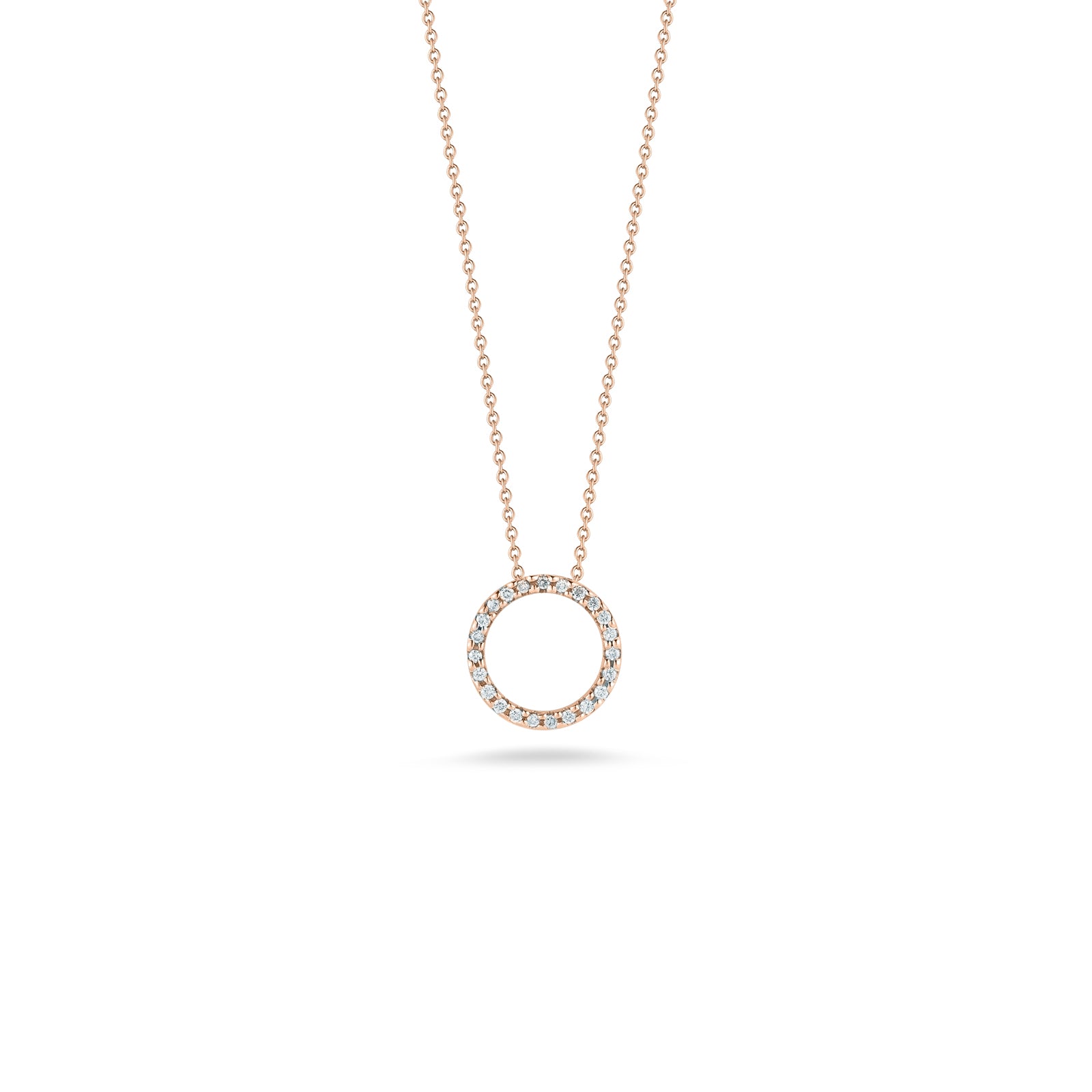 18K ROSE GOLD TINY TREASURES SMALL DIAMOND CIRCLE NECKLACE