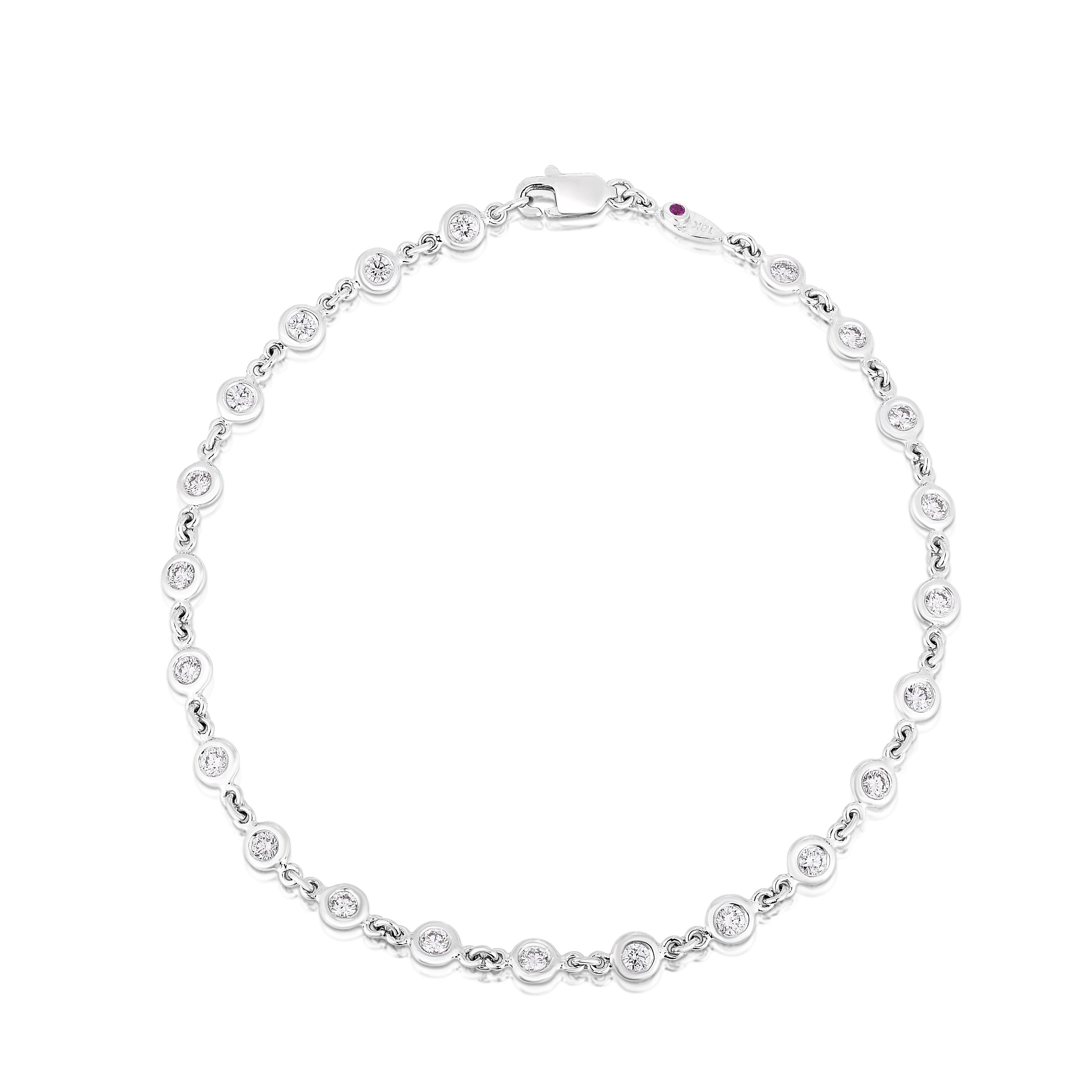 18K WHITE GOLD DIAMONDS BY THE INCH CONTINUOUS STATION BRACELET