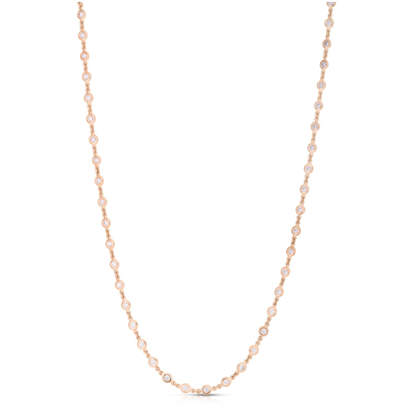18K ROSE GOLD DIAMONDS BY THE INCH CONTINUOUS STATION NECKLACE