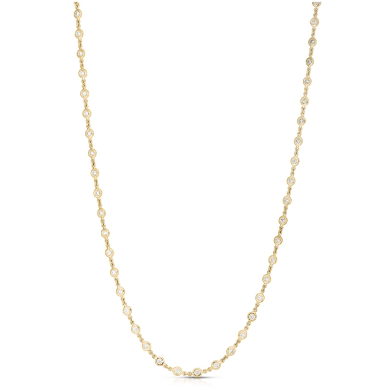 18K YELLOW GOLD DIAMONDS BY THE INCH CONTINUOUS STATION NECKLACE