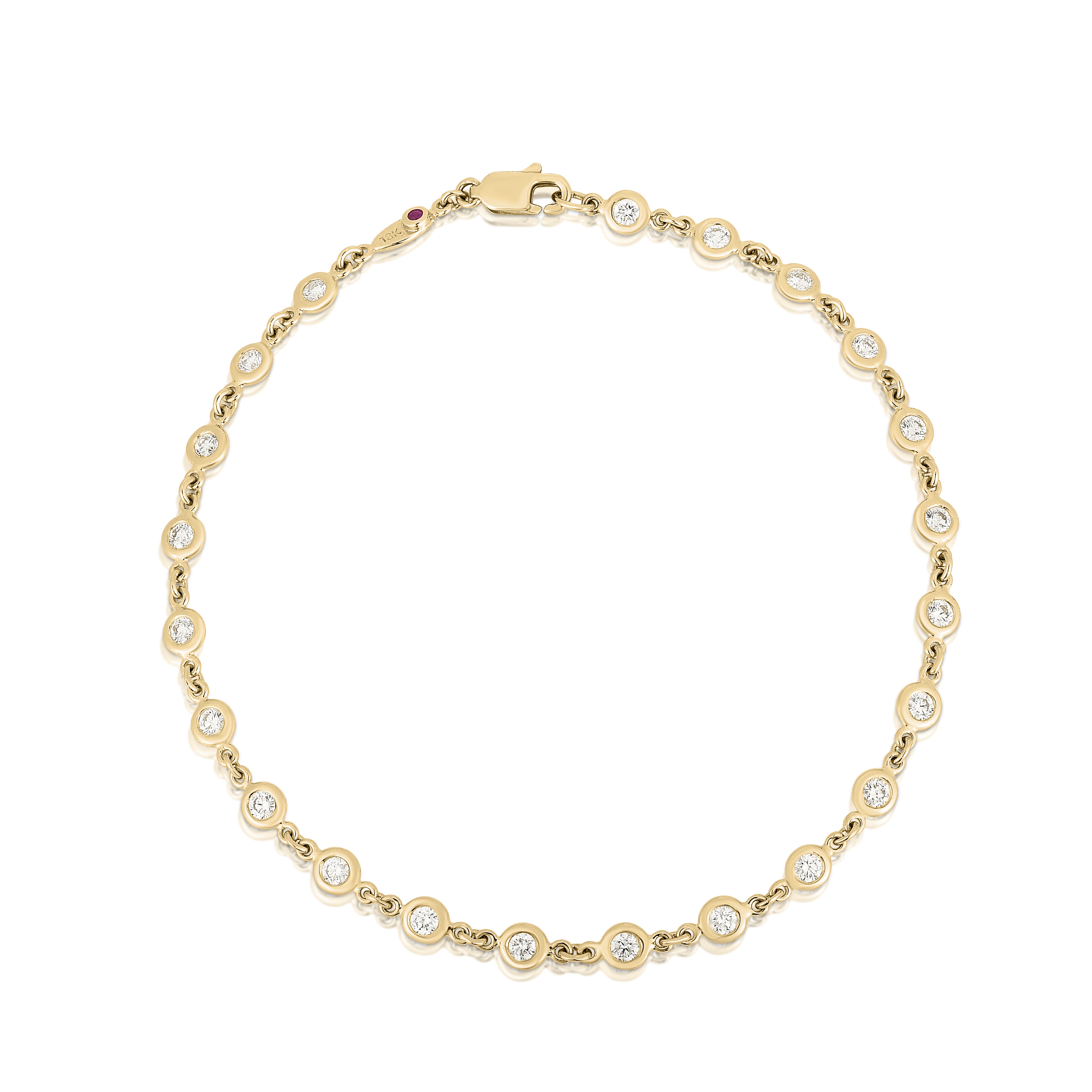 18K YELLOW GOLD DIAMONDS BY THE INCH CONTINUOUS STATION BRACELET