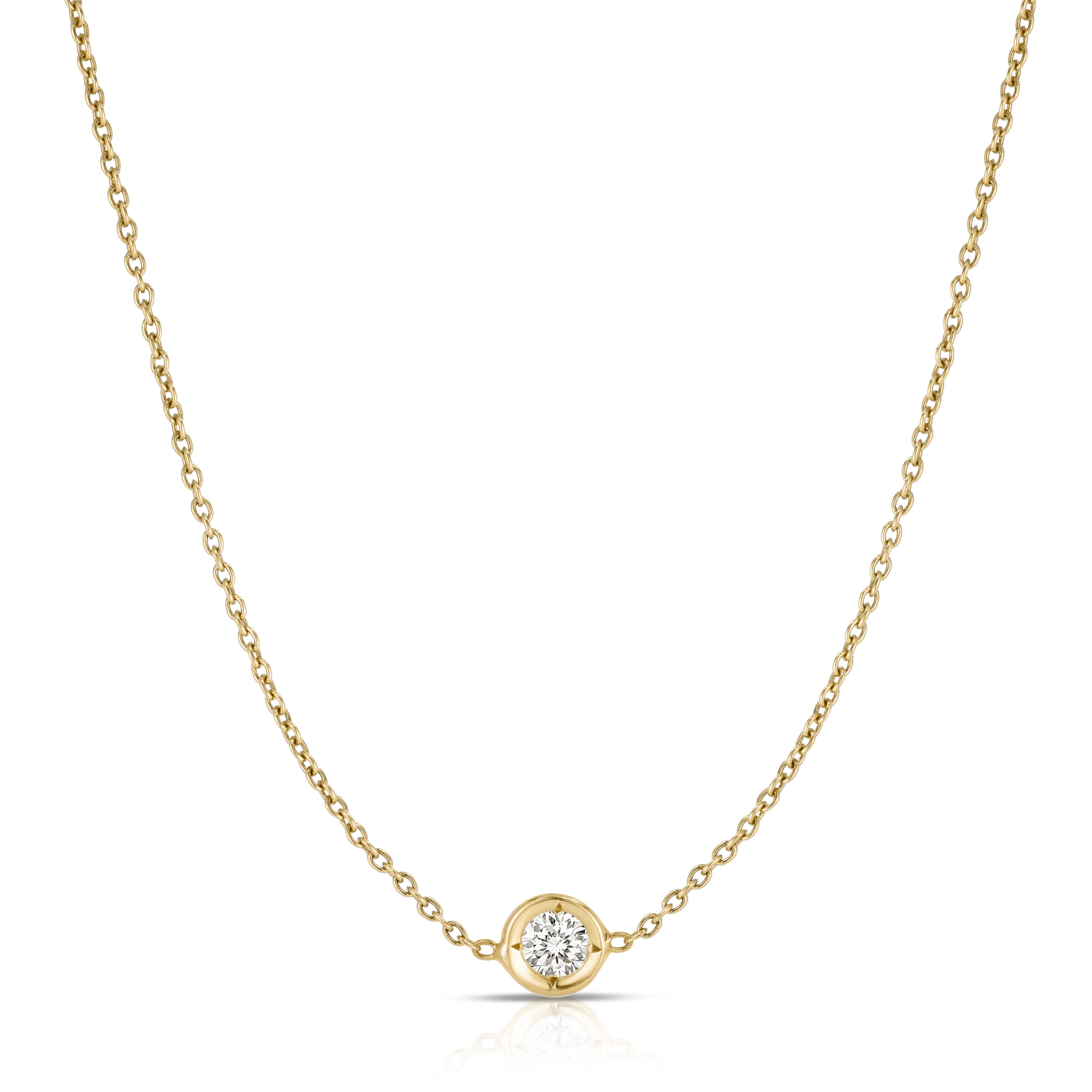 18K YELLOW GOLD DIAMONDS BY THE INCH SINGLE STATION NECKLACE