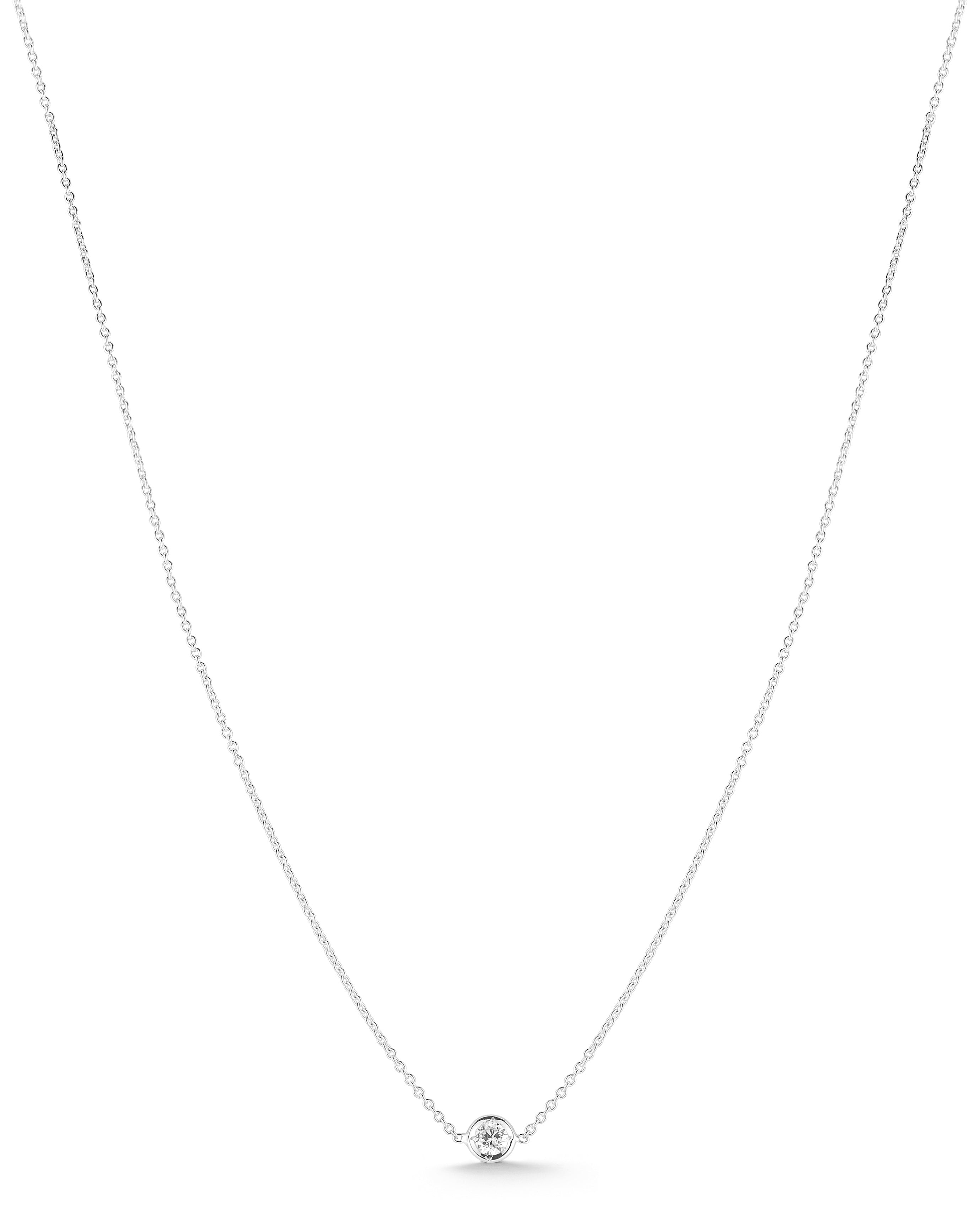 18K WHITE GOLD DIAMONDS BY THE INCH SINGLE STATION NECKLACE