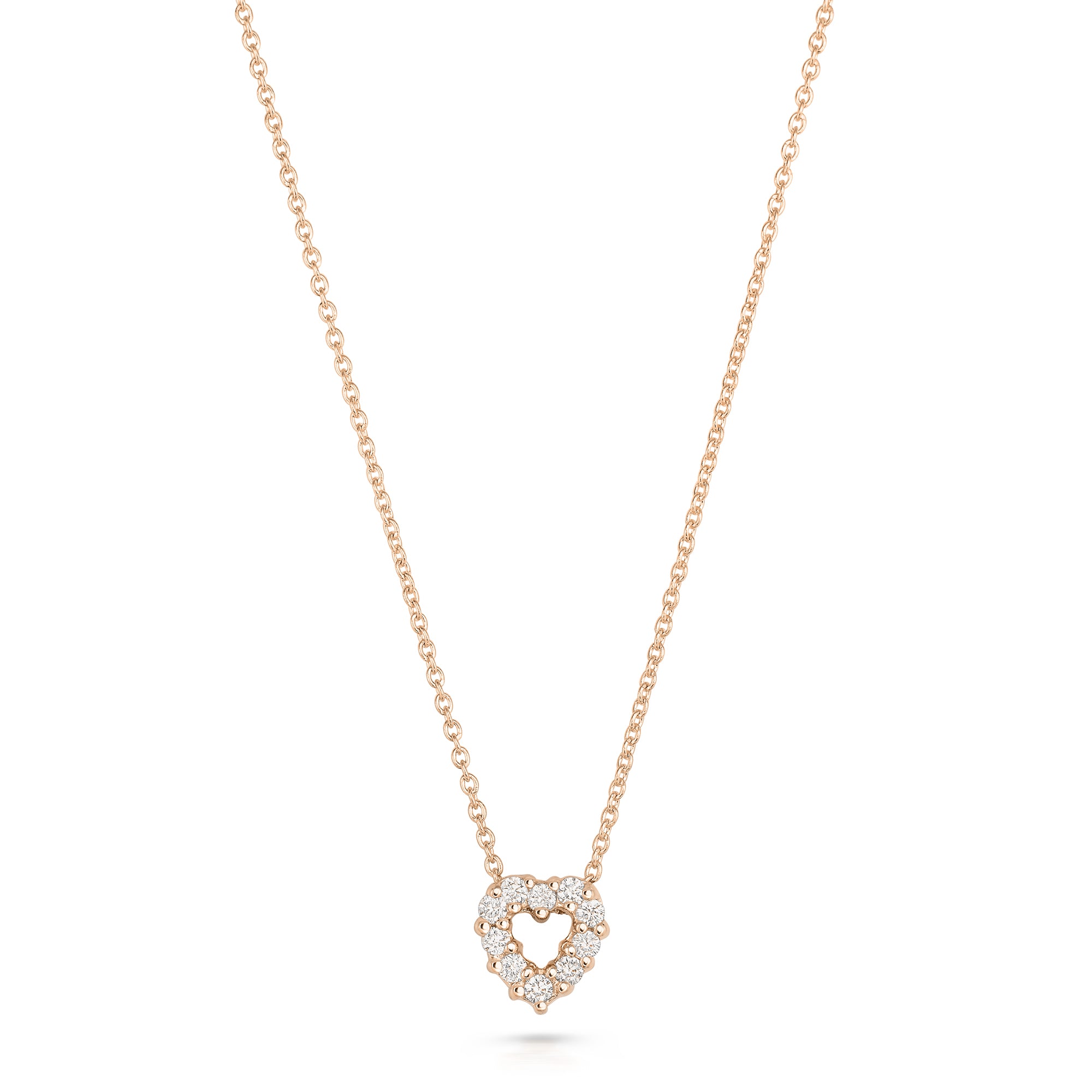 18K ROSE GOLD TINY TREASURES DIAMOND HEART NECKLACE