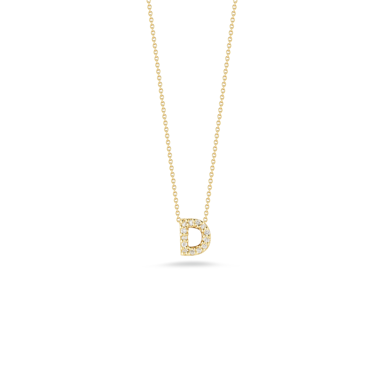18K YELLOW GOLD TINY TREASURES DIAMOND LOVE LETTER "D" NECKLACE