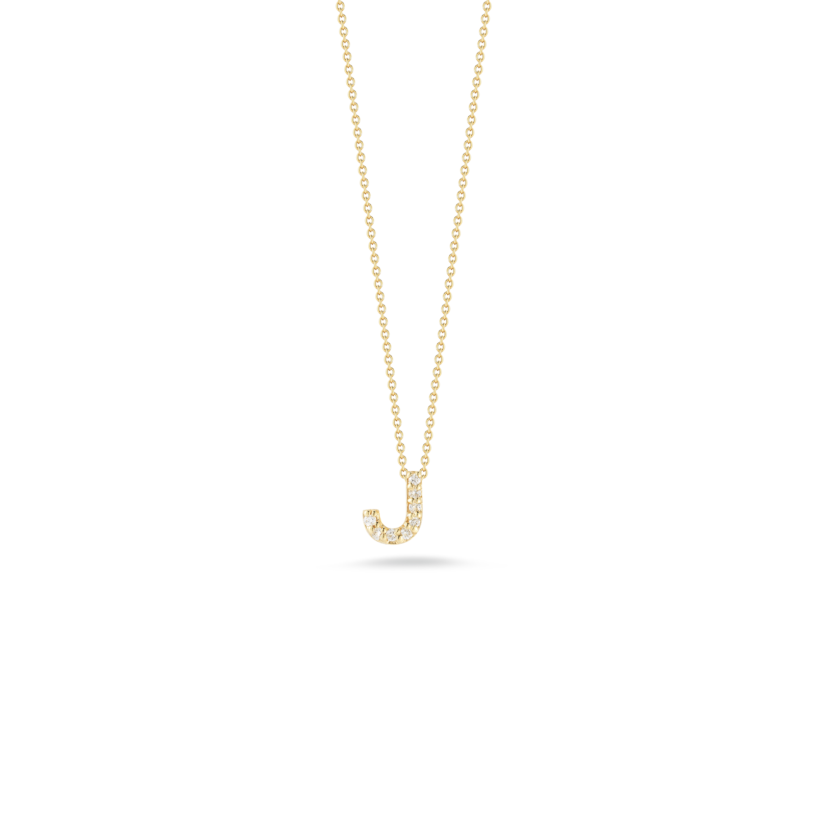 18K YELLOW GOLD TINY TREASURES DIAMOND LOVE LETTER "J" NECKLACE