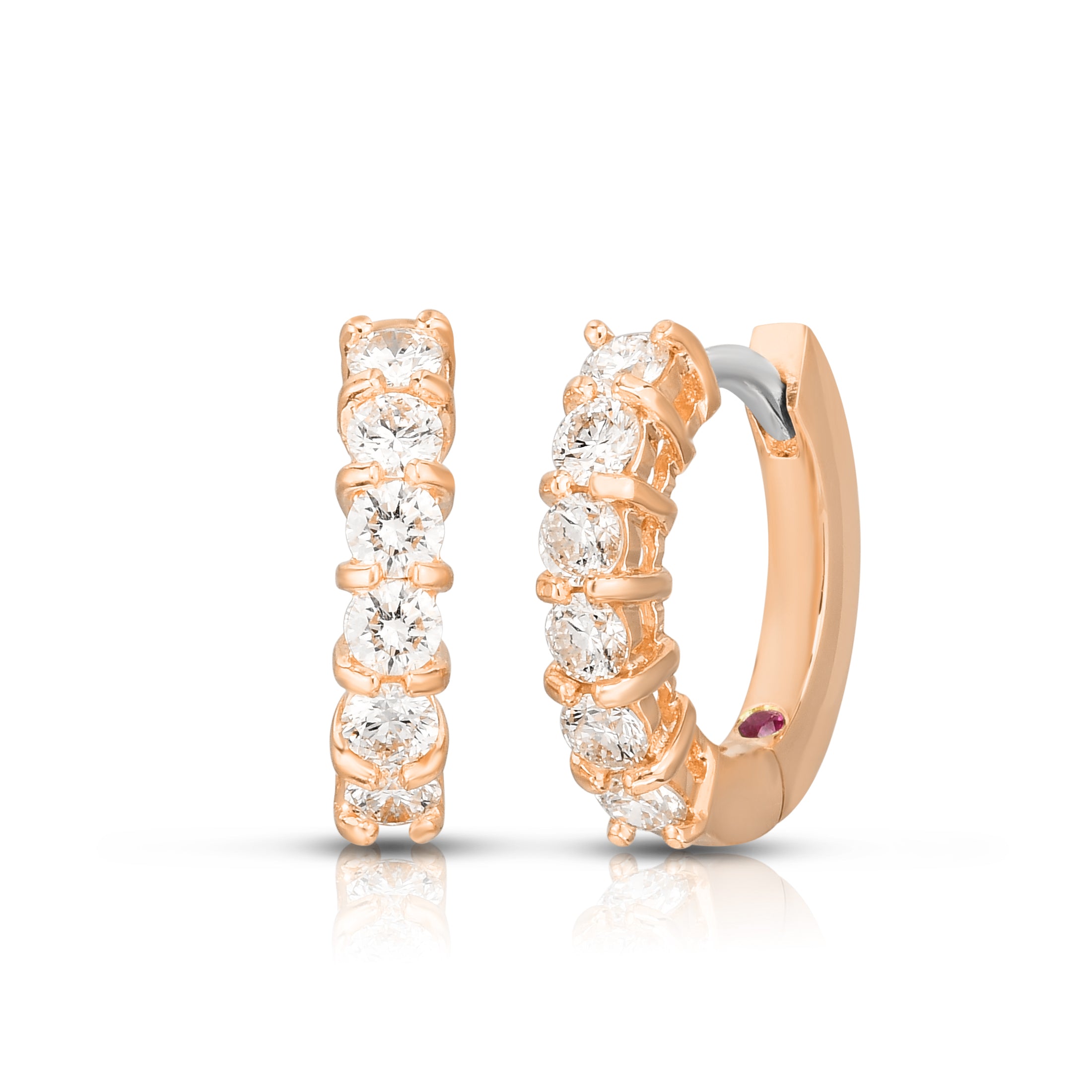 18K ROSE GOLD THE PERFECT DIAMOND HOOP® HUGGY EARRINGS