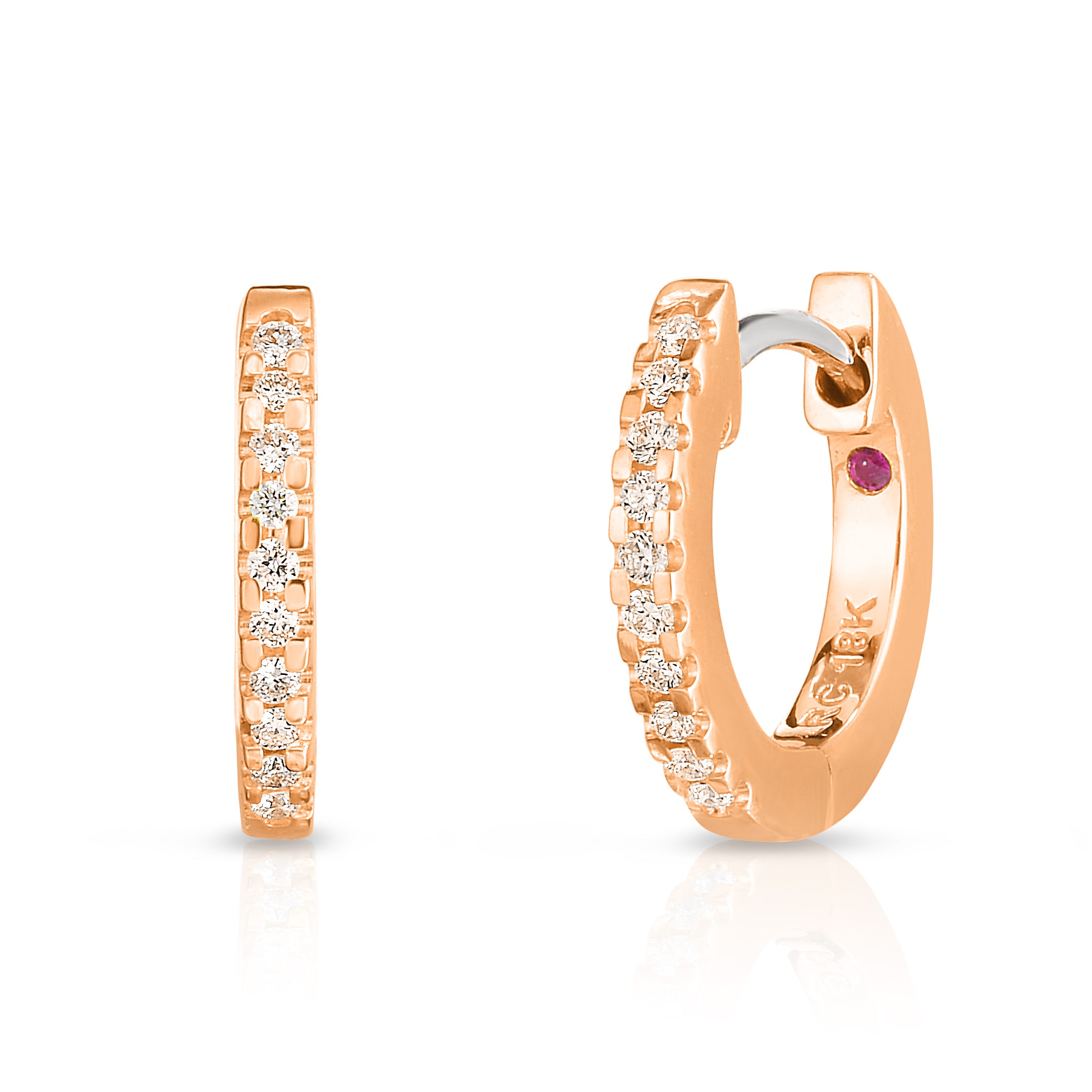 18K ROSE GOLD THE PERFECT DIAMOND HOOP® EXTRA SMALL EARRINGS