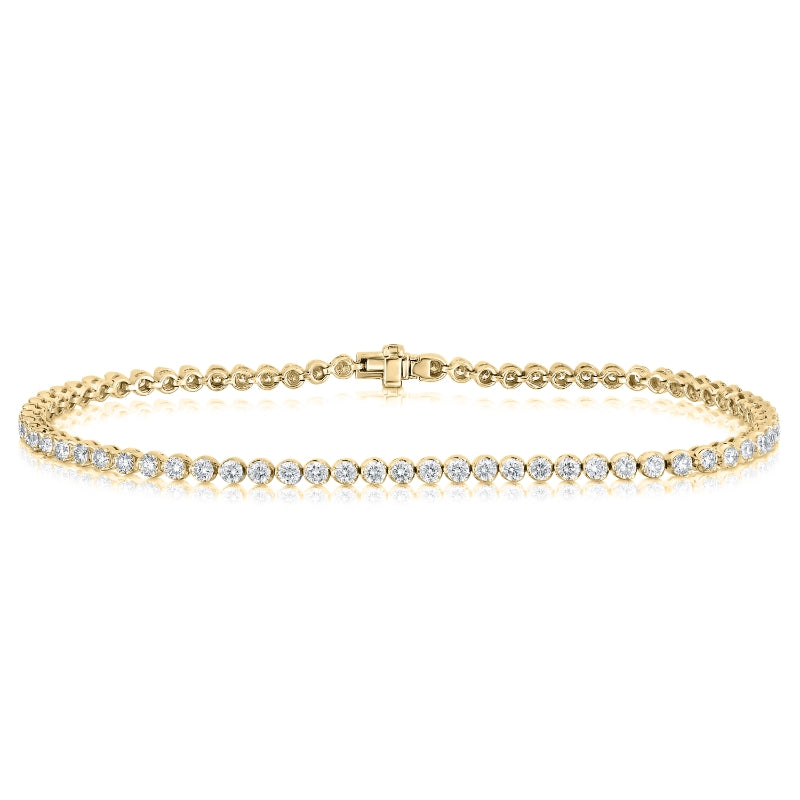 18K YELLOW GOLD DIAMOND CLASSIC NARROW TENNIS BRACELET