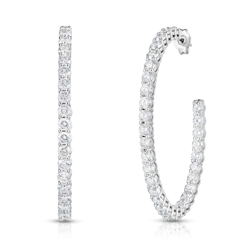 18K WHITE GOLD THE PERFECT DIAMOND HOOP® LARGE OPEN BACK EARRINGS