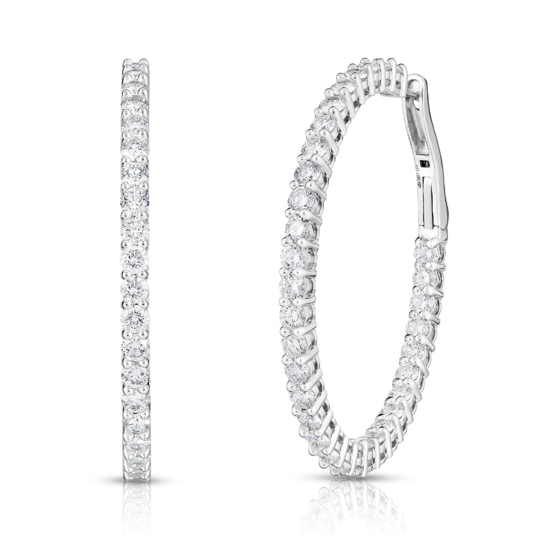 18K WHITE GOLD THE PERFECT DIAMOND HOOP® LARGE LEVER BACK EARRINGS