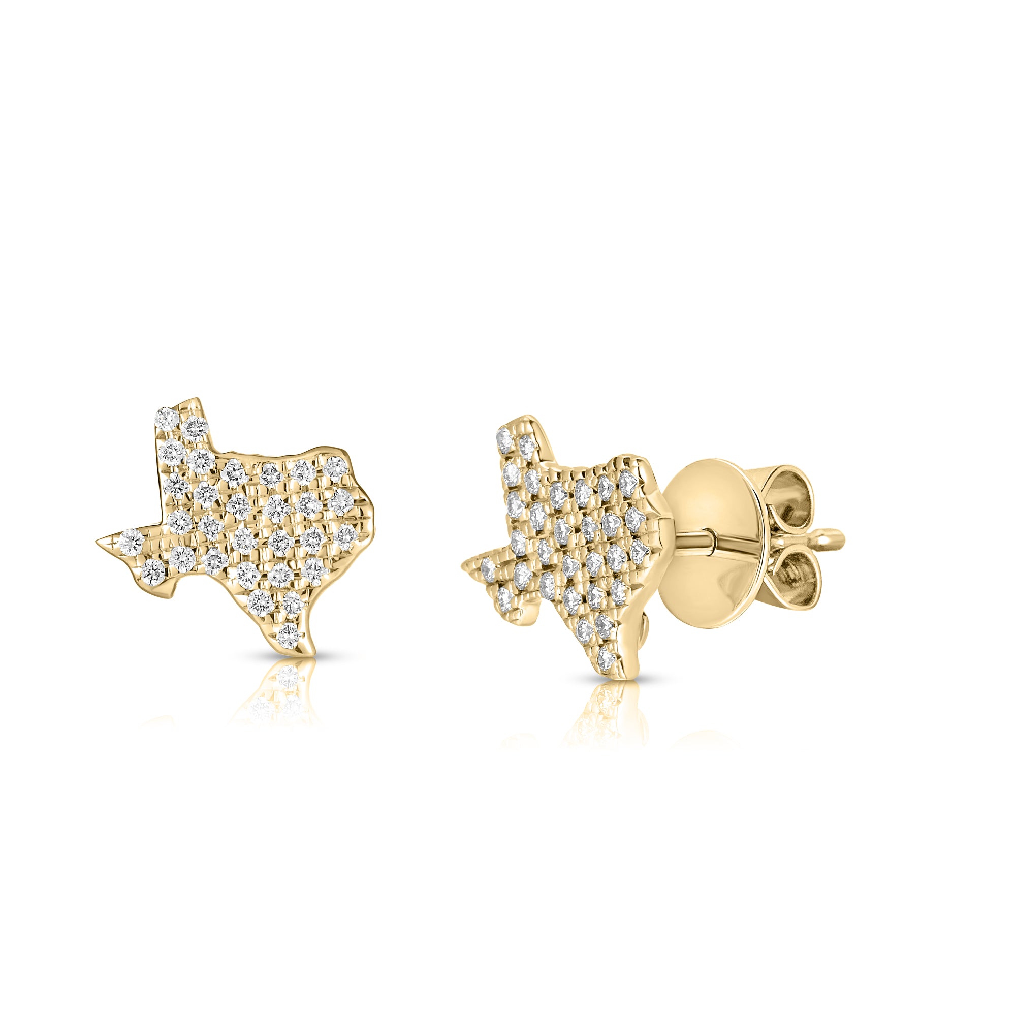 18K YELLOW GOLD TINY TREASURES EXTRA SMALL DIAMOND TEXAS EARRINGS