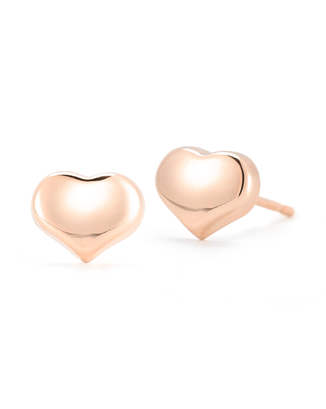 18K ROSE GOLD TINY TREASURES HEART STUD EARRINGS