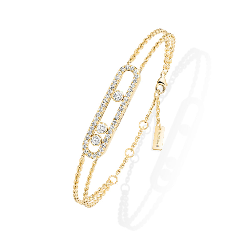 18K Yellow Gold Diamond Move Classique Ciselé Bracelet