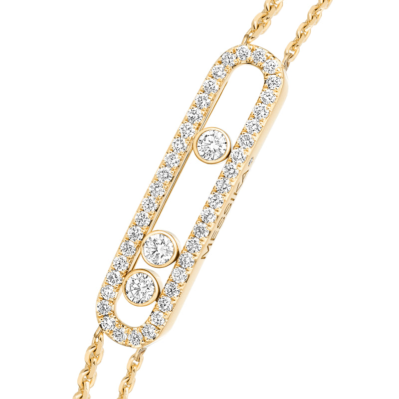 18K Yellow Gold Diamond Move Classique Ciselé Bracelet