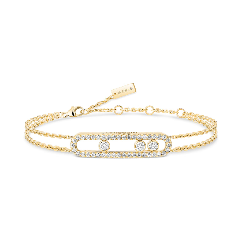 18K Yellow Gold Diamond Move Classique Ciselé Bracelet