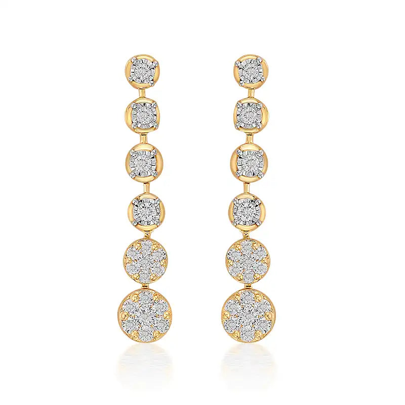 Contemporary Tennis Day Wear Diamond Necklace & Earrings
