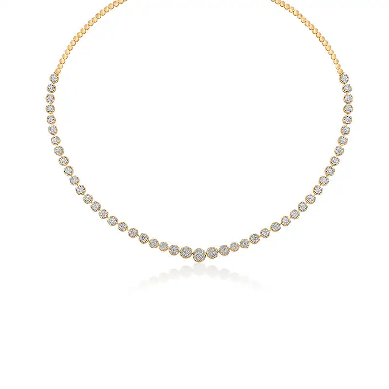 Contemporary Tennis Day Wear Diamond Necklace & Earrings