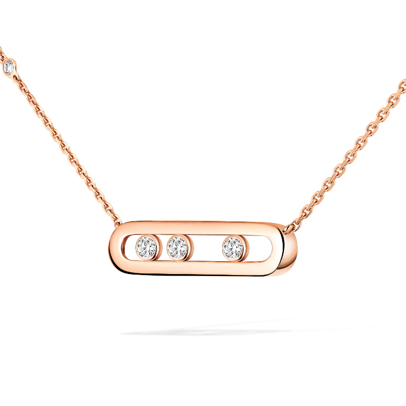 18K Pink Gold Diamond Baby Move Necklace