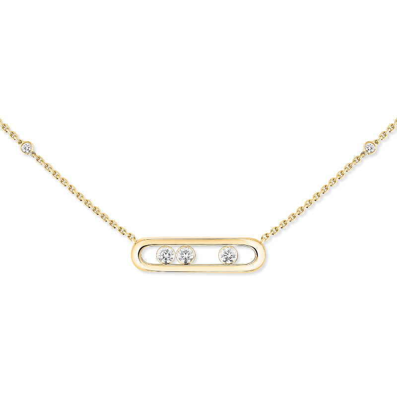 18K Yellow Gold Diamond Baby Move Necklace