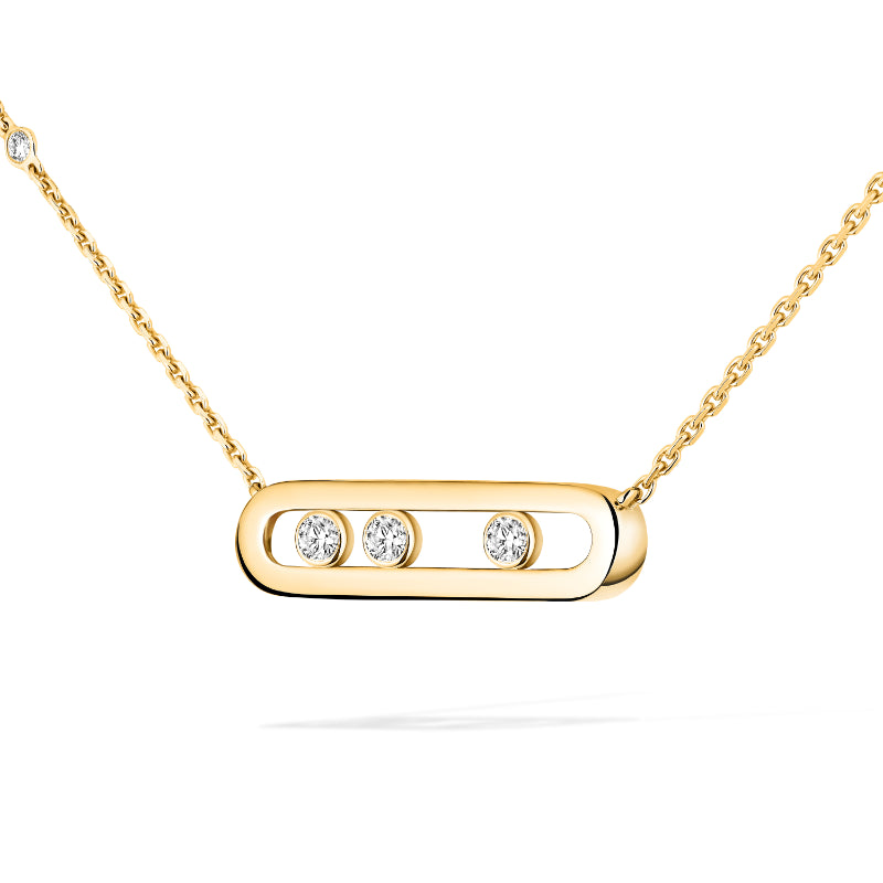 18K Yellow Gold Diamond Baby Move Necklace