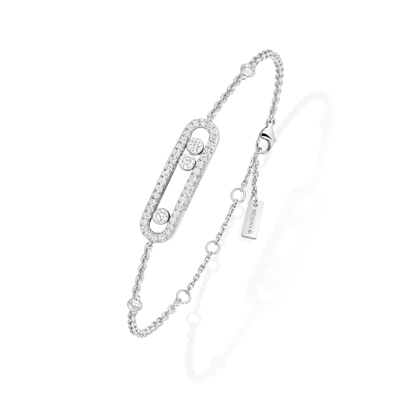 18K White Gold Diamond Baby Move Pavé Bracelet