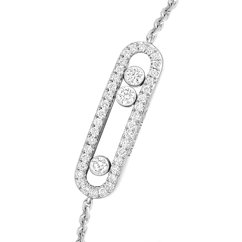 18K White Gold Diamond Baby Move Pavé Bracelet