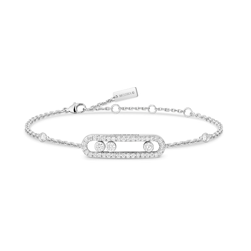 18K White Gold Diamond Baby Move Pavé Bracelet