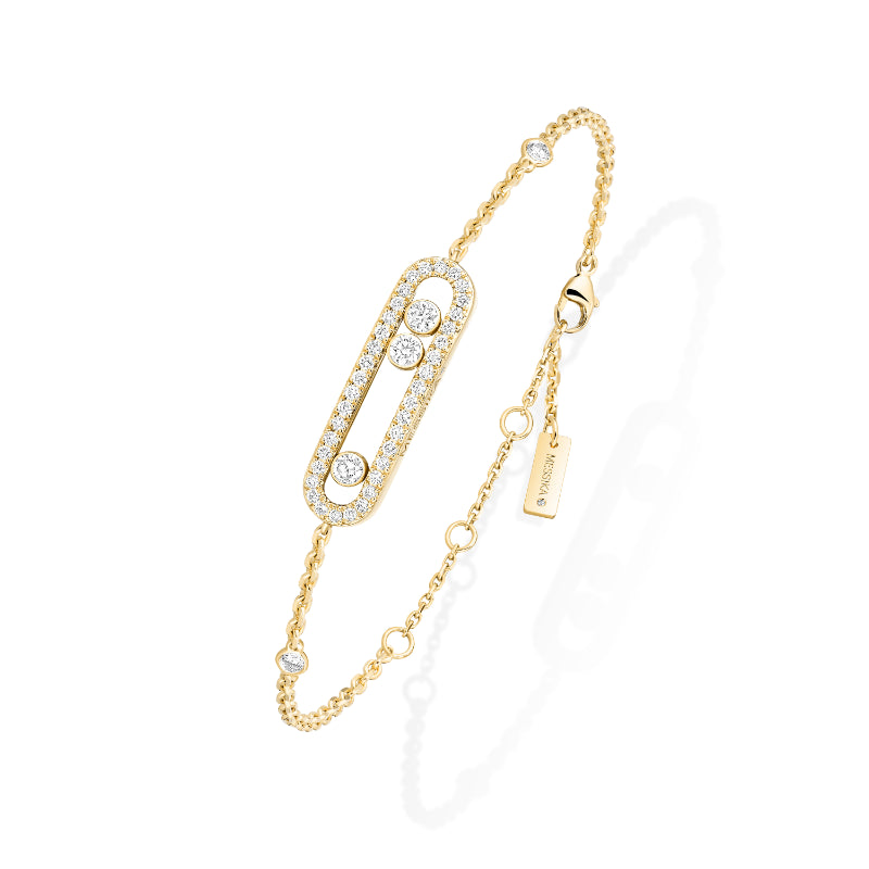 18K Yellow Gold Diamond Baby Move Pavé Bracelet