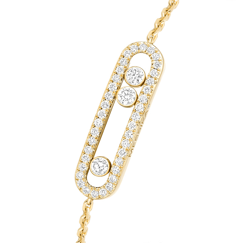 18K Yellow Gold Diamond Baby Move Pavé Bracelet