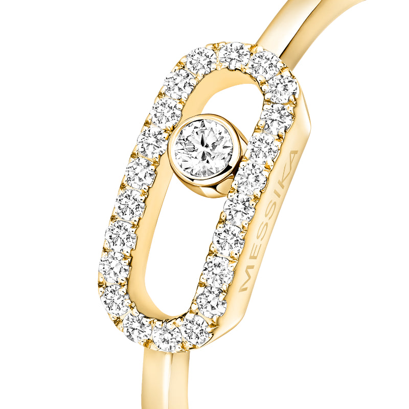 18K Yellow Gold Diamond Move Uno Half Pavé Ring