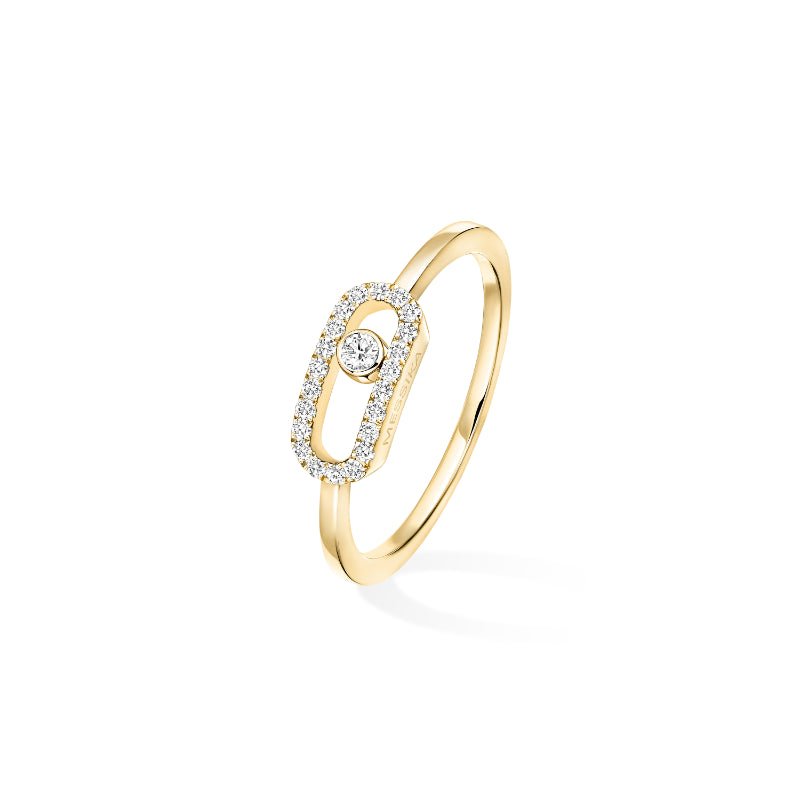 18K Yellow Gold Diamond Move Uno Half Pavé Ring