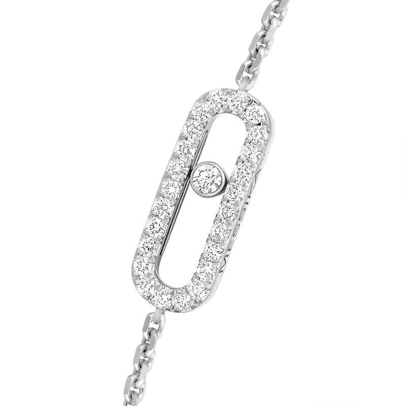 18K White Gold Diamond Move Uno Pavé Bracelet