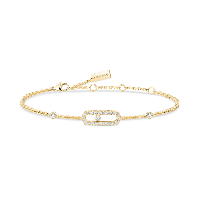 18K Yellow Gold Diamond Move Uno Pavé Bracelet
