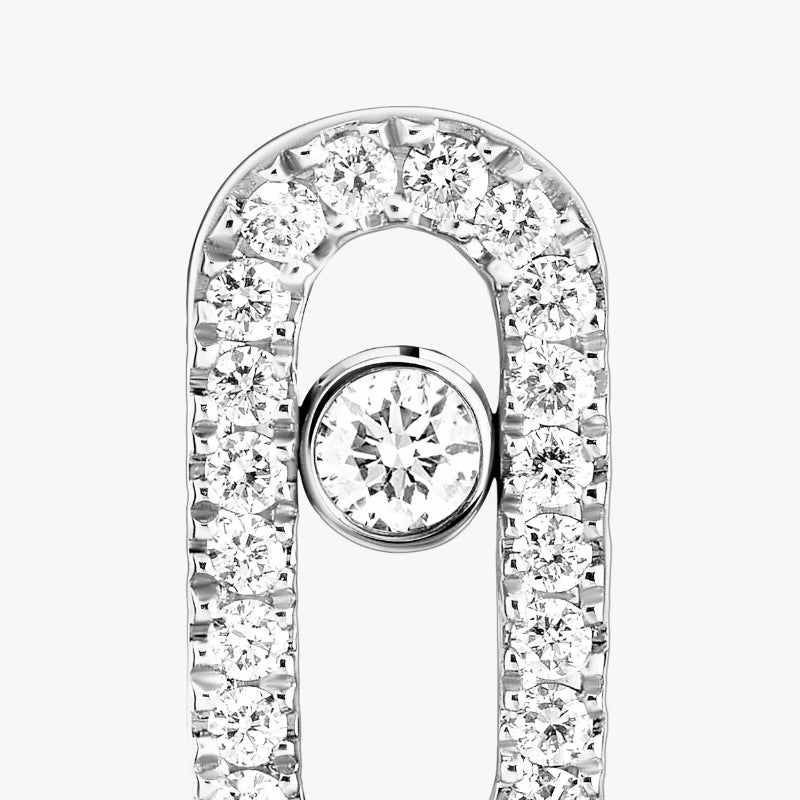 1 Pair of 18K White Gold Diamond Move Uno Pavé Earrings