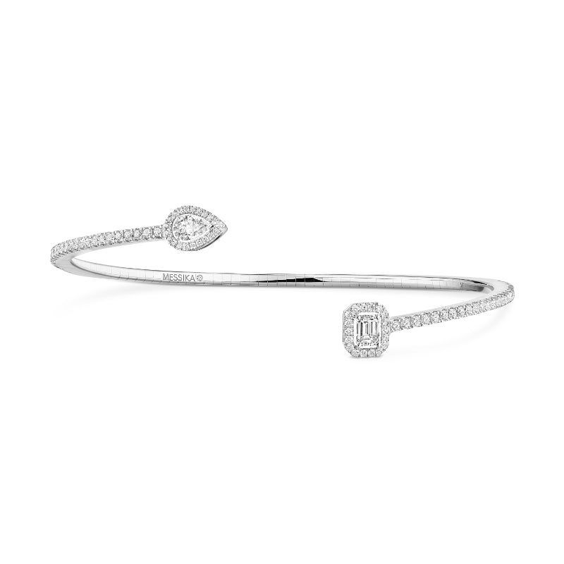 18K White Gold Diamond My Twin Skinny Bracelet