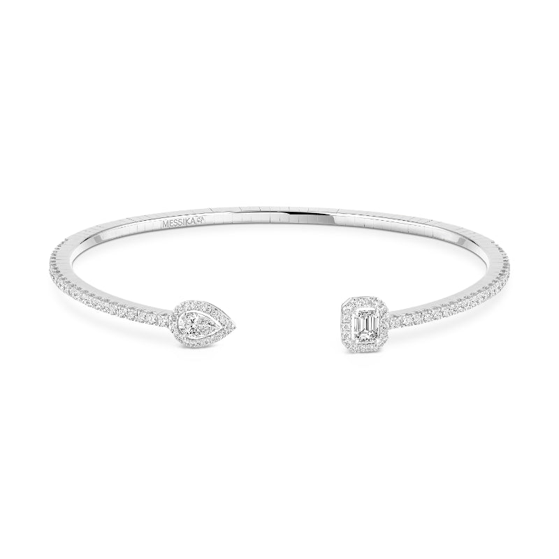 18K White Gold Diamond My Twin Skinny Bracelet