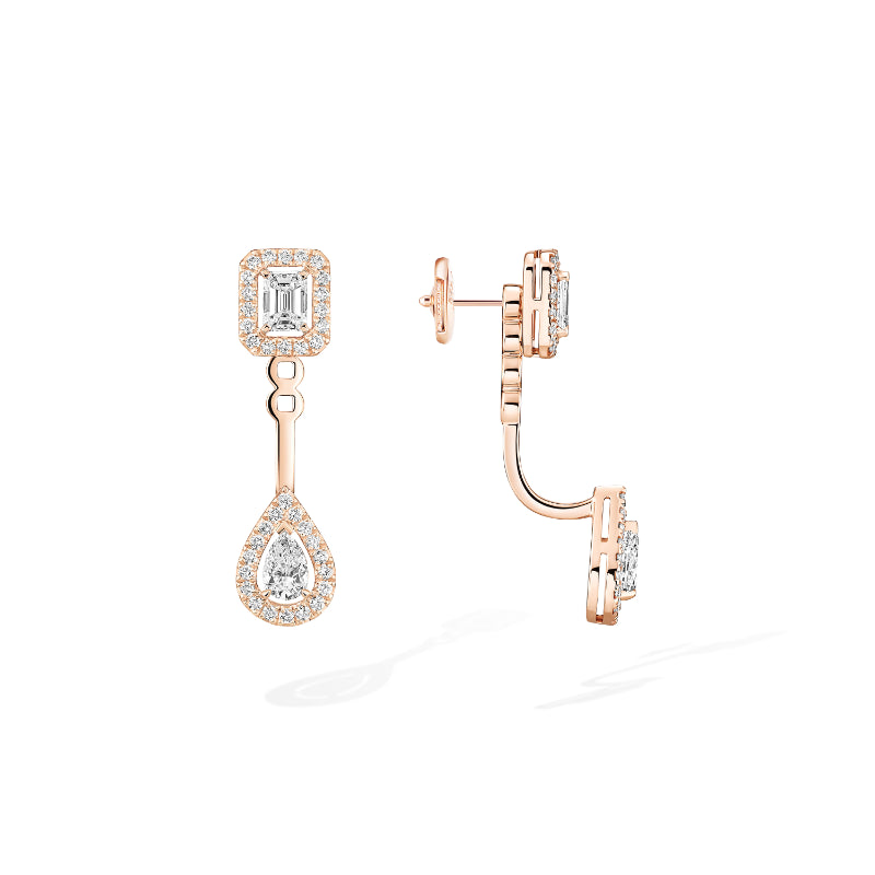1 Pair of 18K White Gold Diamond My Twin Toi & Moi Earrings