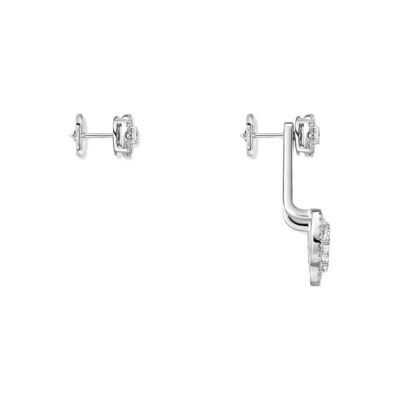 18K White Gold My trio Asymmetrical Earrings