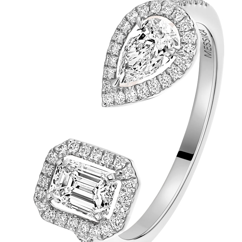 18K White Gold Diamond My Twin Toi & Moi Ring