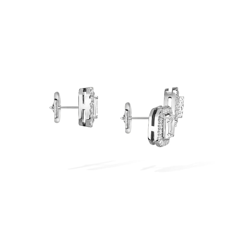 18K White Gold Diamond My Twin Earrings