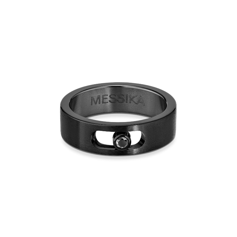Black Titanium Diamond Move Titanium Ring