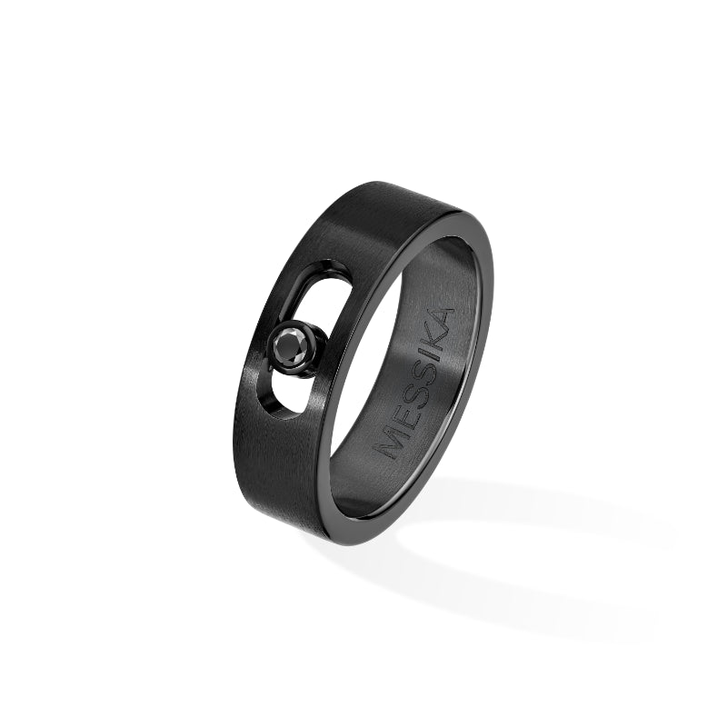 Black Titanium Diamond Move Titanium Ring