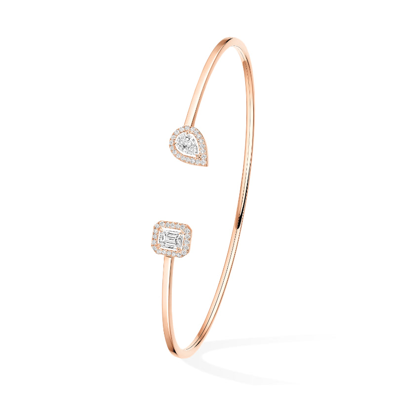 18K Pink Gold Diamond My Twin Toi & Moi Thin Bracelet