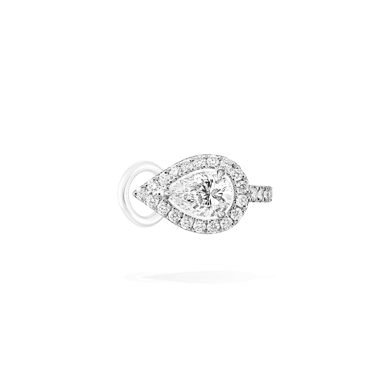 18K White Gold Diamond My Twin Single Top Clip Earring