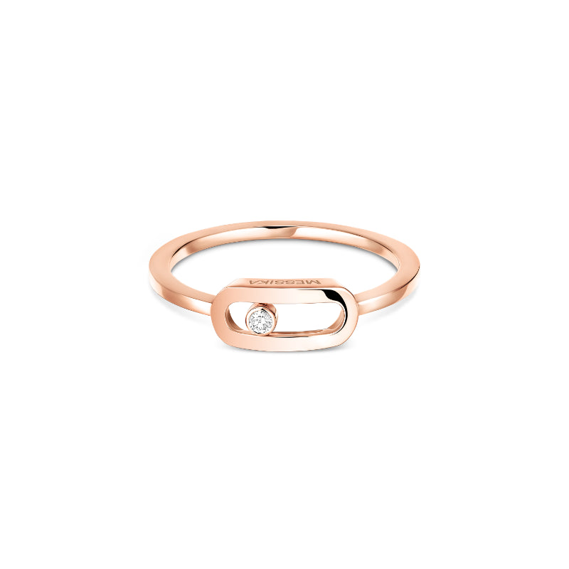 18K Pink Gold Diamond Move Uno Ring