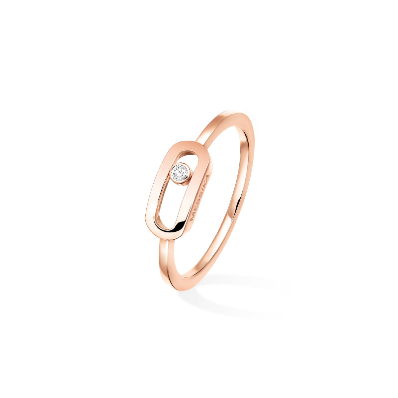 18K Pink Gold Diamond Move Uno Ring