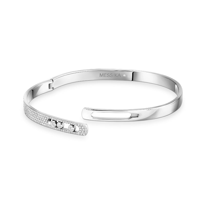 18K White Gold Diamond Move Noa Half Pavé Bracelet
